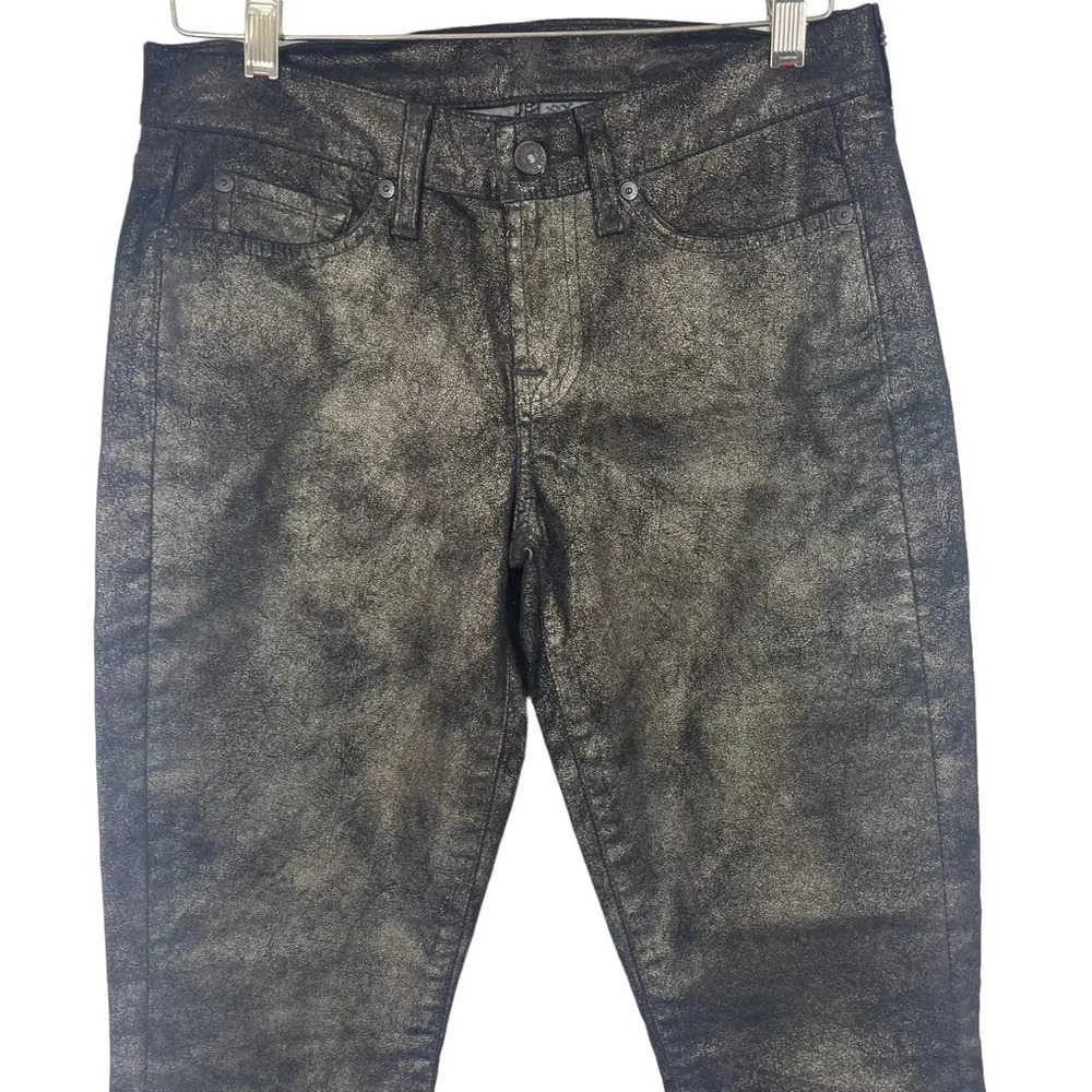 NWT 7 for all Mankind BLACK AND GOLD jeans size 26 shimmer